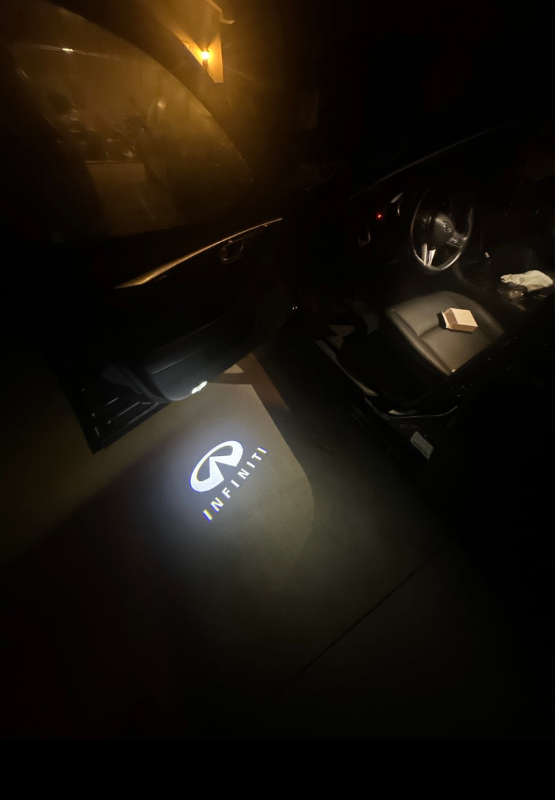 Infiniti Logo 2Pcs Entry LED Logo Light Car Adjustable Angles [Bright] Active