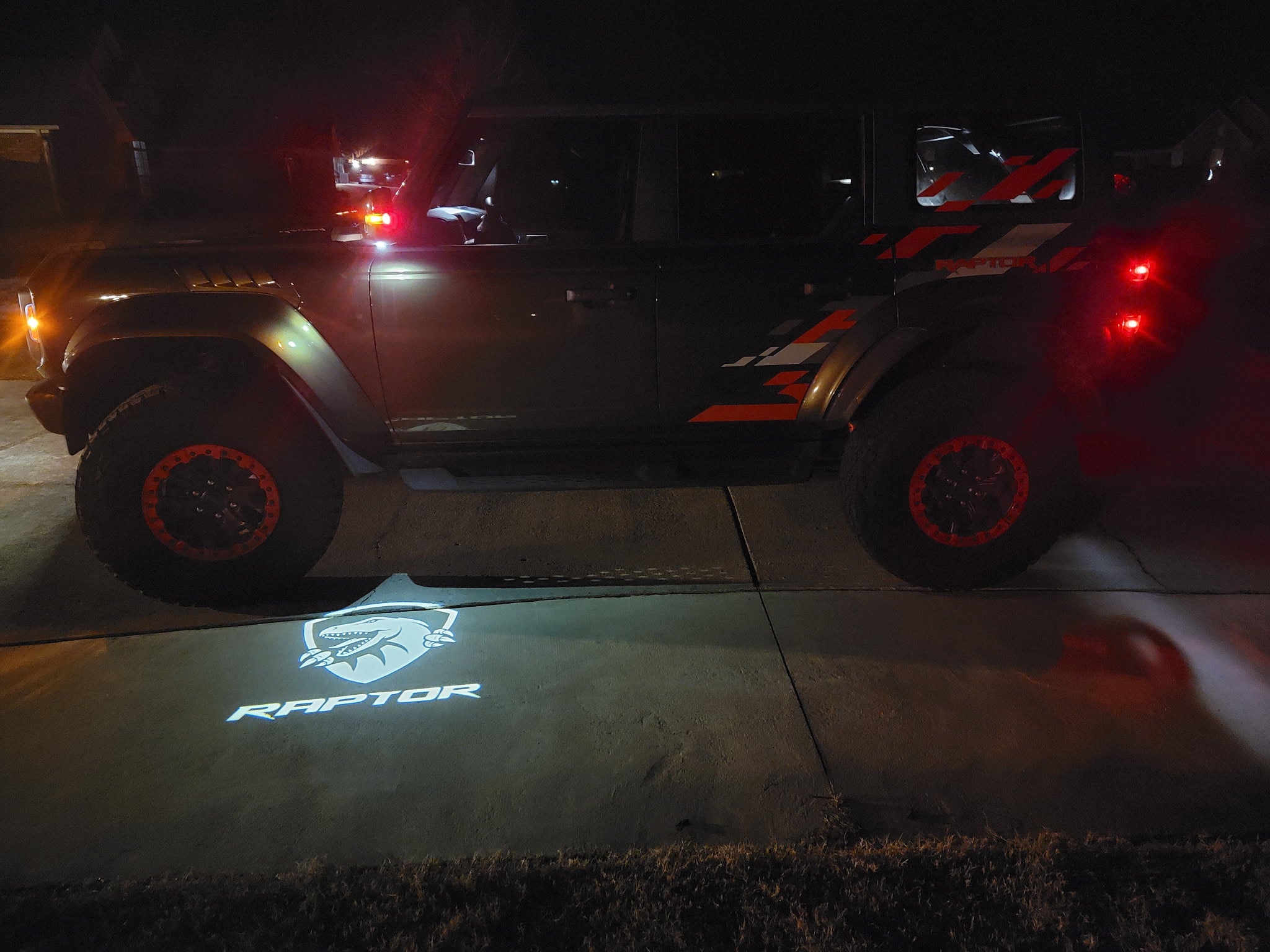 MIRROR Puddle Light FOR FORD Raptor Dinosaur Aggressive 2015-2024