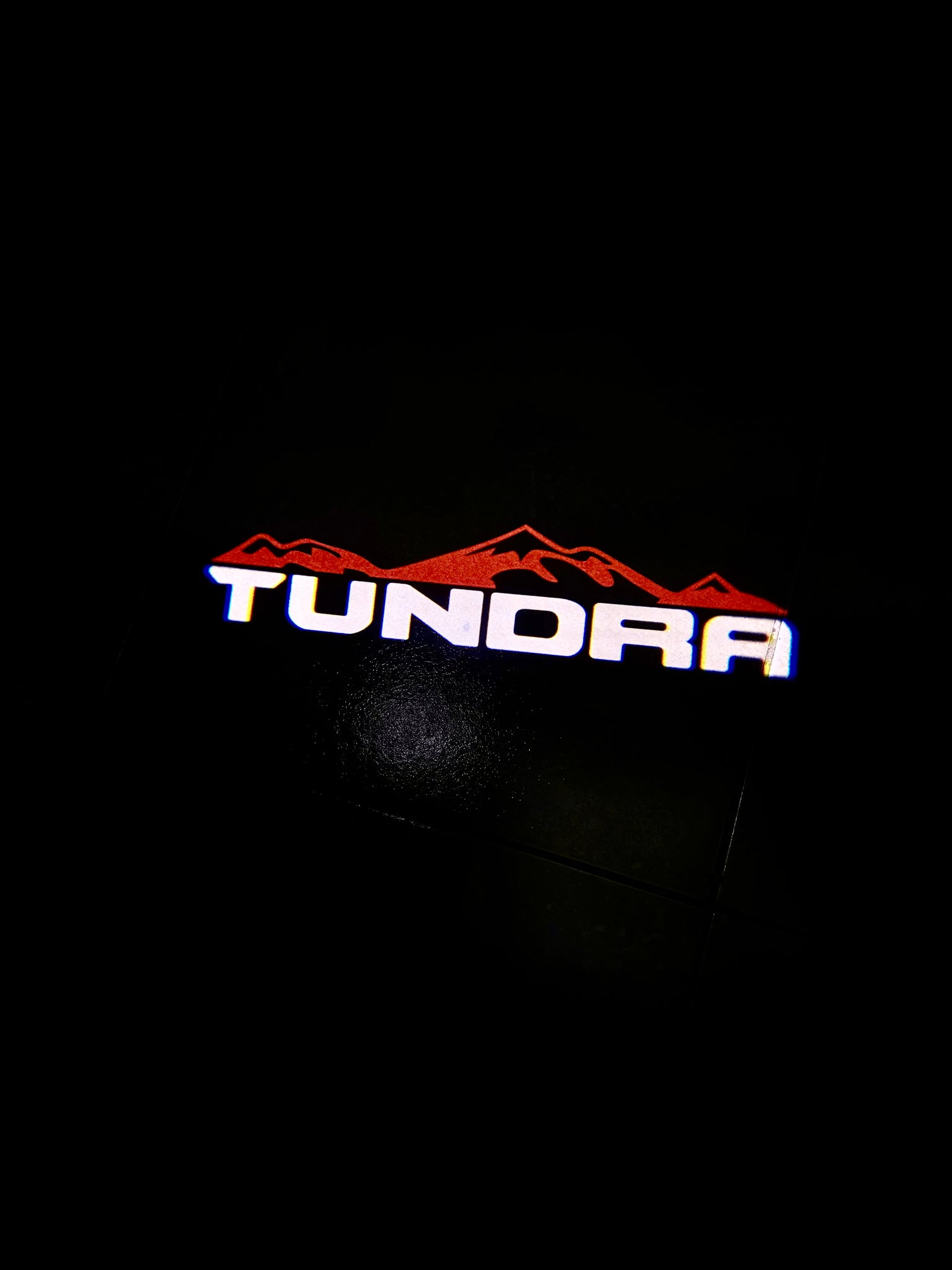 Tundra Lights With Red Mountain 2Pcs Entry LED Logo Light Car Adjustable Angles [Bright]