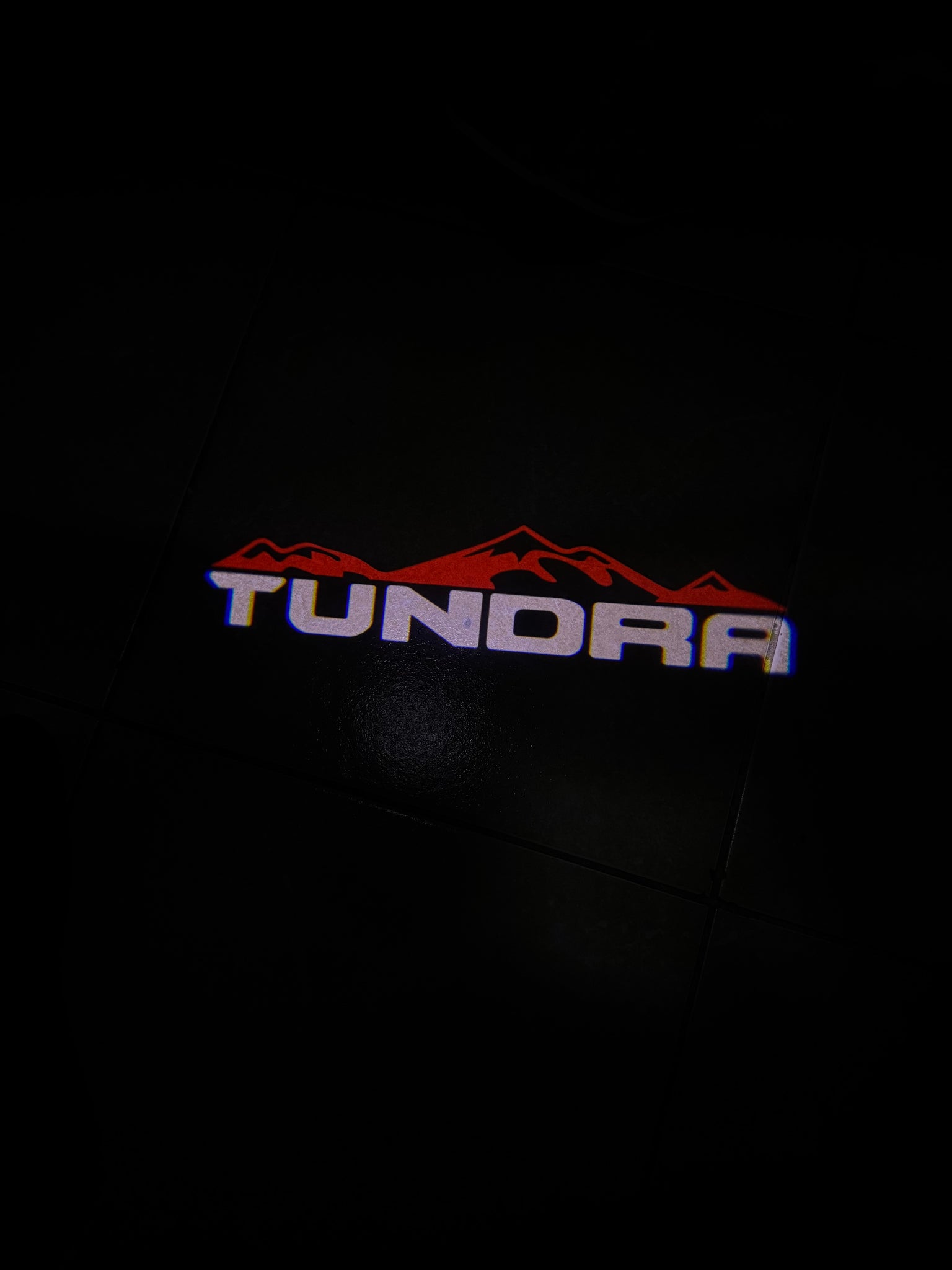 Tundra Lights With Red Mountain 2Pcs Entry LED Logo Light Car Adjustable Angles [Bright]