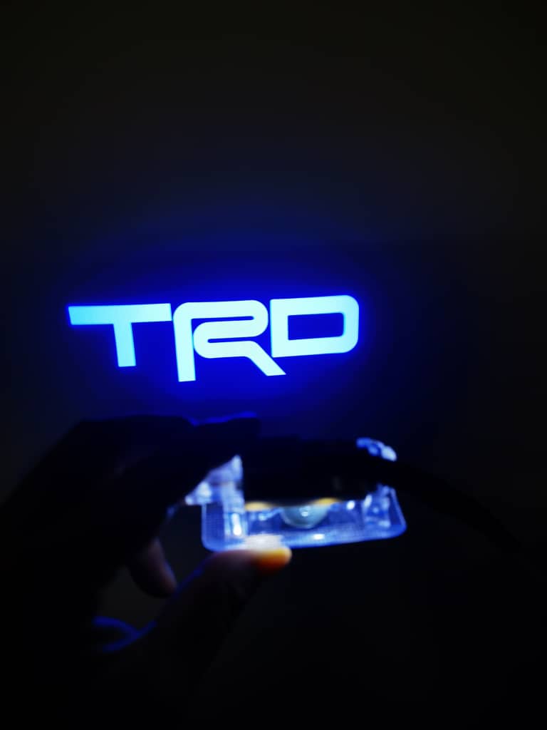 TRD Welcome Lights (BLUE) 2Pcs Entry LED Logo Light Car Adjustable Angles [Bright]