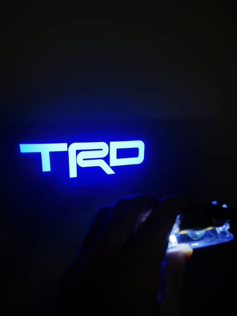 TRD Welcome Lights (BLUE) 2Pcs Entry LED Logo Light Car Adjustable Angles [Bright]