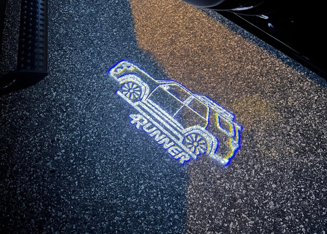 Toyota 4 Runner With Wheels| CUSTOM | Bright] Welcome Lights 2Pcs Entry LED Logo Light Car Adjustable Angle