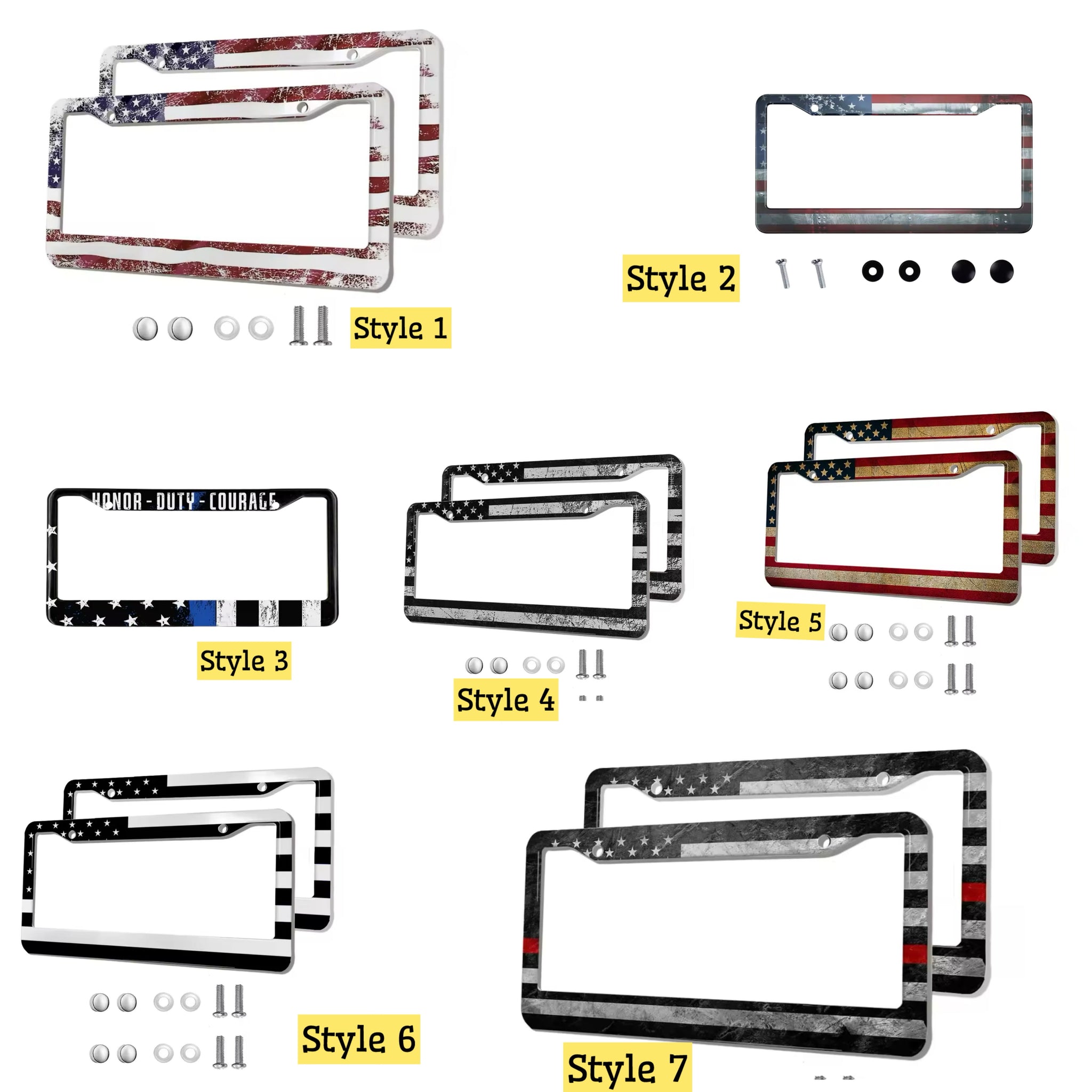 License Plate Holder Frame American Flag