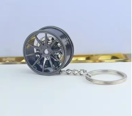 3D tire Metal keychain