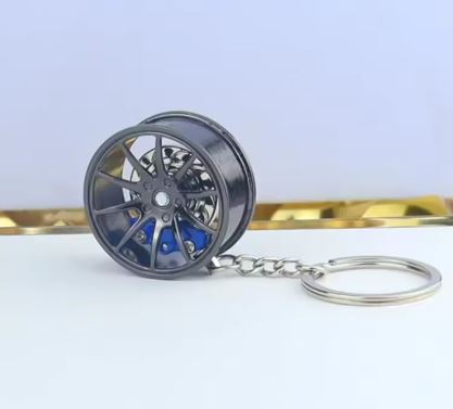 3D tire Metal keychain