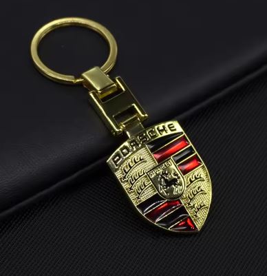 Porsche 3D Emblem Key Ring Double Sided