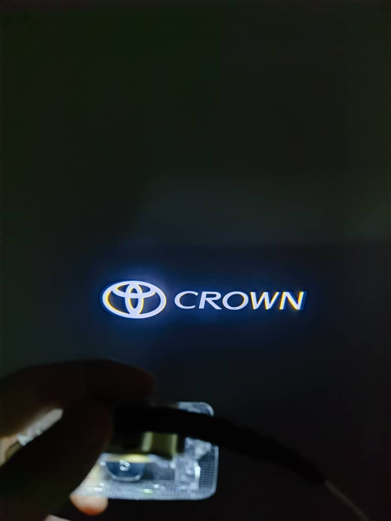 Toyota Crown Door Light Logo 2Pcs (Limited) Entry LED Logo Light Car Adjustable Angles [Bright] Active