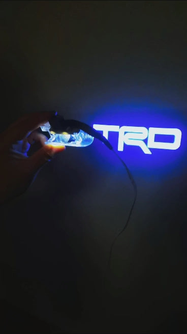 TRD Welcome Lights (BLUE) 2Pcs Entry LED Logo Light Car Adjustable Angles [Bright]