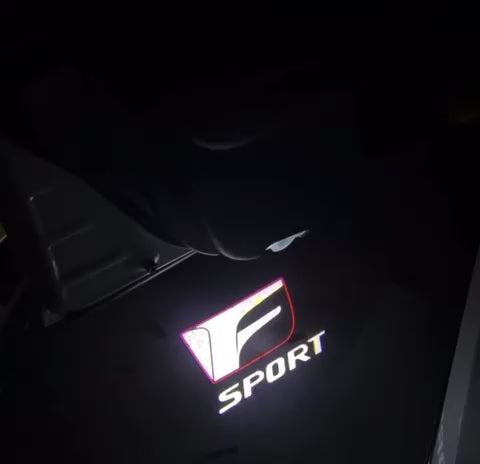 F-Sport (Red)  2Pcs Entry LED Logo Light Car Adjustable Angles [Bright]