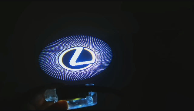 Lexus Logo With Dots (Custom) 2Pcs Entry LED Logo Light Car Adjustable Angles [Bright]