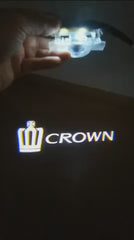 Crown Door Light Logo 2Pcs (Limited) Entry LED Logo Light Car Adjustable Angles [Bright] Active