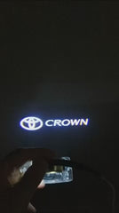 Crown Door Light Logo 2Pcs (Limited) Entry LED Logo Light Car Adjustable Angles [Bright] Active
