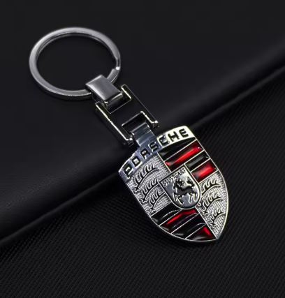 Porsche 3D Emblem Key Ring Double Sided