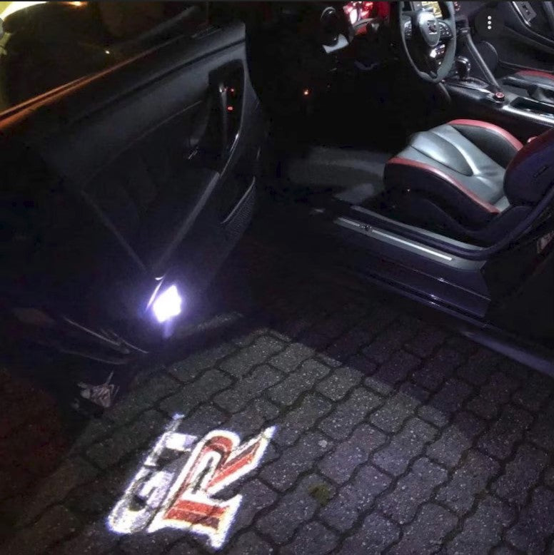 Nissan GTR (Limited Edition) 2Pcs Entry LED Logo Light Car Adjustable Angles [Bright]