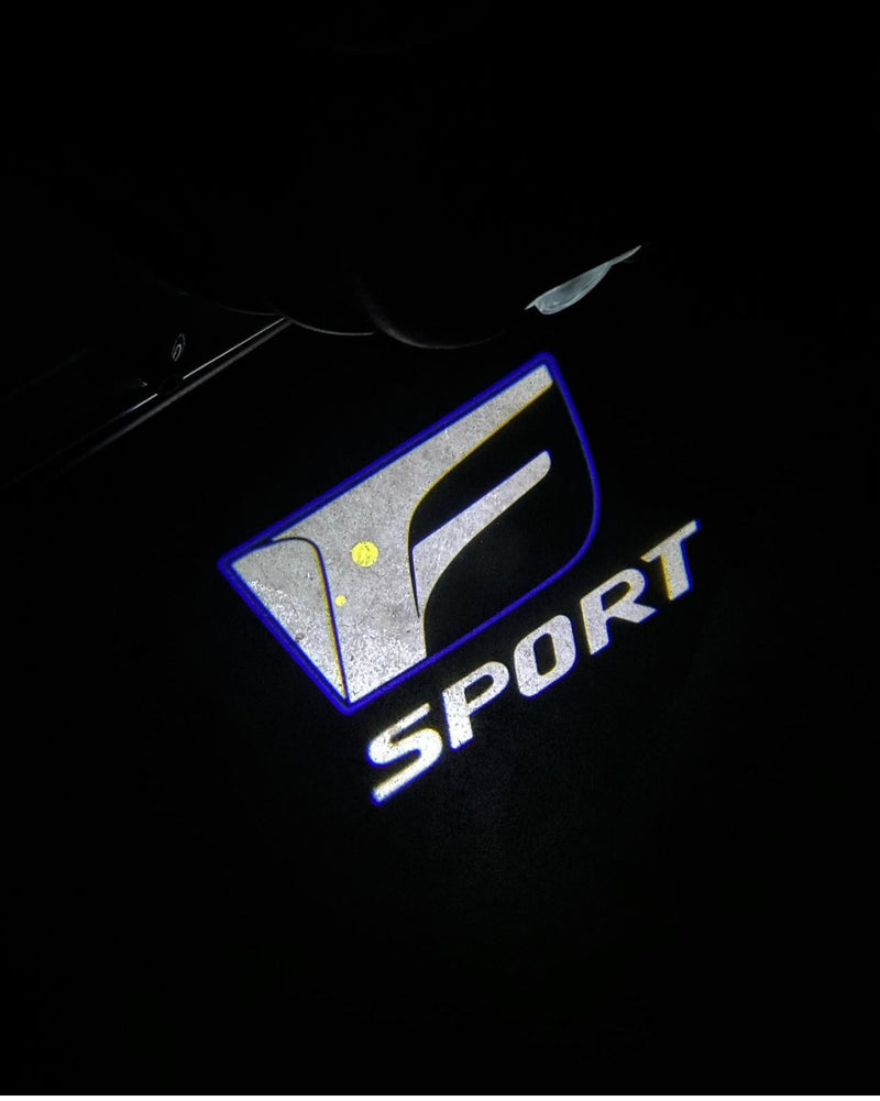 Lexus F-Sport (Blue)  2Pcs Entry LED Logo Light Car Adjustable Angles [Bright]
