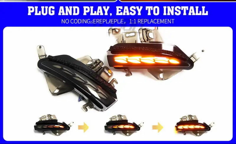 2x LED Dynamic Turn Signal Sequential Blinker For Lexus IS GS ES CT RC RC F Sport (Bright)